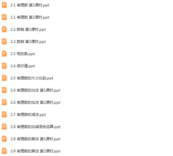 2021华东师大版初中数学七年级上册成套同步课件+教案+单元测试练习汇编（第一套）