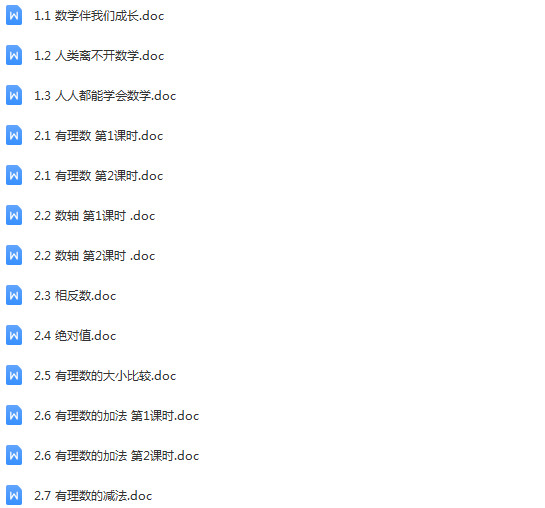 2021华东师大版初中数学七年级上册成套同步课件+教案+单元测试练习汇编（第一套）