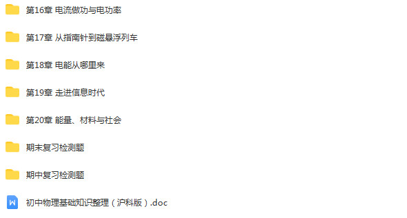 沪科版初中物理九年级全一册（上下册）成套PPT课件+同步辅导+复习检测+备课素材汇编