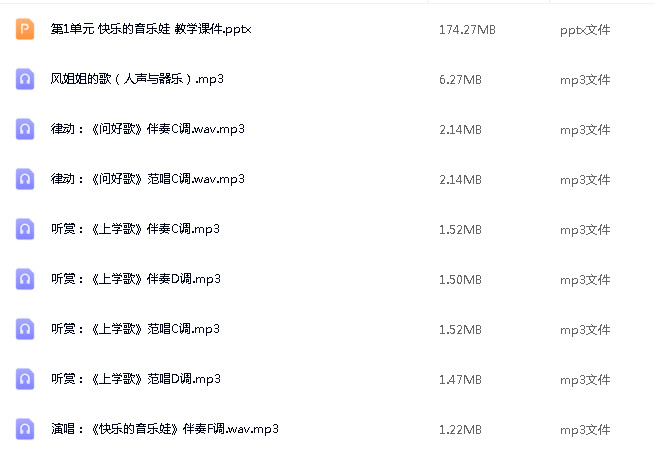 苏少版(2024)小学音乐一年级上册成套PPT课件+教案+音频材汇编
